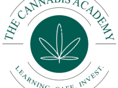 Logo for The Cannabis Academy in Sukhumvit, Bangkok, featuring a cannabis leaf and text: 
