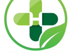 Herbidus Medical Center logo in Bangkok, Thailand, showing a green cross with a cannabis leaf, medical cannabis clinic.