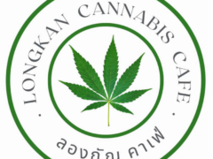 Longkan Cannabis Cafe logo featuring cannabis leaf in Phuket, Thailand.