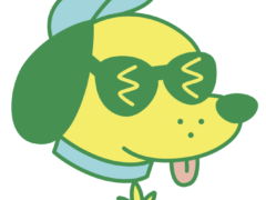 Green Dog logo: cartoon dog with sunglasses and cannabis leaf, Chiang Mai, Thailand.