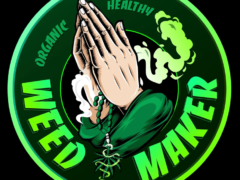 Weed Maker logo: hands in prayer with the text 