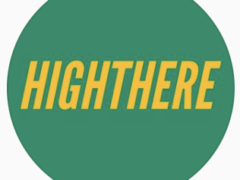 HIGHTHERE logo, green circle with yellow text, near Cicada Market, Hua Hin, cannabis shop.