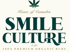 Smile Culture logo with cannabis leaf, 