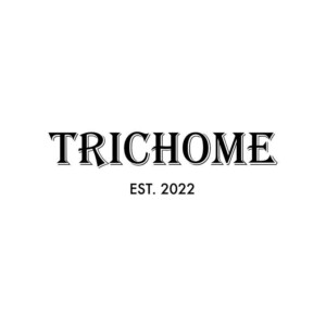 TRICHOME in bold serif font, EST. 2022 below it, all on a white background.