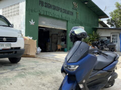 King Cannabis distribution in Pattaya. Exterior of building with cannabis leaf sign.