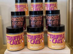 Cannabis flower jars, Truffle Cake and Pancake Breath strains, Bud and Bloom, Cherngtalay, Phuket.