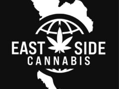 Logo for East Side Cannabis Dispensary in Takua Pa, Phang Nga, Thailand featuring cannabis leaf.