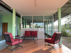 Exterior seating area at East Side Cannabis Dispensary, Takua Pa, Phang-nga, Thailand.