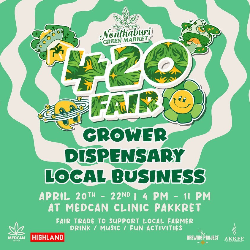 Nonthaburi Green Market" 420 Fair grower dispensary local business poster.