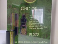 Sativa Cannabidiol CBD Oil product shot at Kush Dee cannabis dispensary in Pattaya, Thailand.