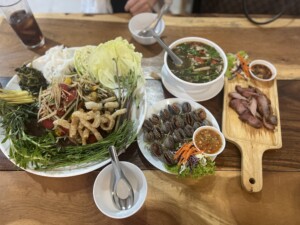 A table full of Thai delicacies