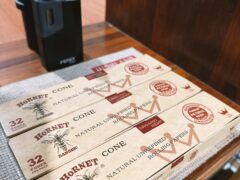 Hornet Cone rolling papers and a Fenix vaporizer at Mr.Duck Cannabis shop, Saphan Sung, Bangkok.