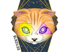 Glazilos Farm, Chiang Mai cannabis farm logo: stylized cat face with geometric shapes.