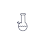 Small laboratory flask with a rounded base and a narrow neck.