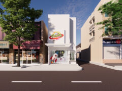 Candy41 weed dispensary exterior, Udon Thani, Thailand. White building with 