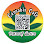 Round sticker with cannabis leaf logo, QR code, and text "Health Co." and "Herbal Shop.