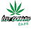 A green cannabis leaf above the words "Reeferton Cafe" in stylized white letters.