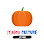 Orange pumpkin emoji above the word "halloween" in purple text and a ruler.