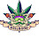 Green cannabis leaf emblem with skull and banner reading "FORBIDDEN.