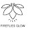 Outline of a stylized firefly logo with the words "FIREFLIES GLOW" below.
