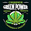 Certified Green Power logo with cannabis leaf, natural ingredients, and organic cannabis details.