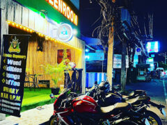 Greenroom Patong Cannabis Dispensary exterior, Kathu, Phuket, Thailand. Weed shop selling edibles and cannabis flower.