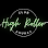 High Roller Pub logo in white cursive and a circular border with text "EST. PUB.