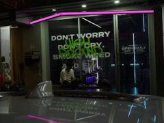 Highground Café storefront, Khlong Luang District, Pathum Thani, Thailand. Cannabis dispensary with flower & smoking accessories.
