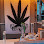 Marijuana leaf silhouette poster.
