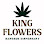 King Flowers logo with marijuana leaf symbol.