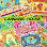 Cartoon-style image with colorful abstract shapes, characters and "Games with Friends" text.