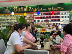 Customers at Outletกัญชา@loei cannabis shop, Loei, Thailand. In-store shopping for weed and cannabis products.