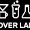 White line drawing of lab beakers on black background.