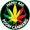 Green circle with a colorful cannabis leaf and text "Happy 420 Room Cannabis".