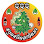 Round Tazos disc with a stylized green tree on an orange and red background.