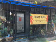 Exterior of RASTA SHOP AYUTTHAYA cannabis shop at 23 Ho Rattanachai Rd, Phra Nakhon Si Ayutthaya, Thailand, with plants and sign.