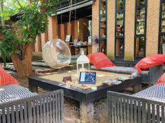 stuff cannabis dispensary outdoor seating area in Hang Dong, Chiang Mai, Thailand.