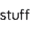 Pixelated text graphic: "stuff".