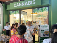 Thaikanya Medical Cannabis Clinic & Dispensary at Villa Market Hua Hin. Cannabis flowers, weed, and smoking accessories available.