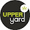 Black circle with "UPPER Yard" text in white and green. A small white leaf symbol is in the upper right.