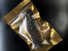 Cannabis Factory Phuket edible in gold bag. Canna food for sale in Rawai, Thailand.