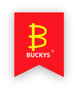 Red pennant logo with yellow "B" and "BUCKYS" text in white.
