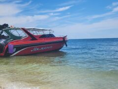 Red boat named 