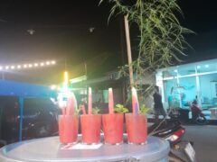 Drinks at StarWeed Dispensaire, Sala Dan, Ko Lanta. Cannabis shop with bar, Thailand.