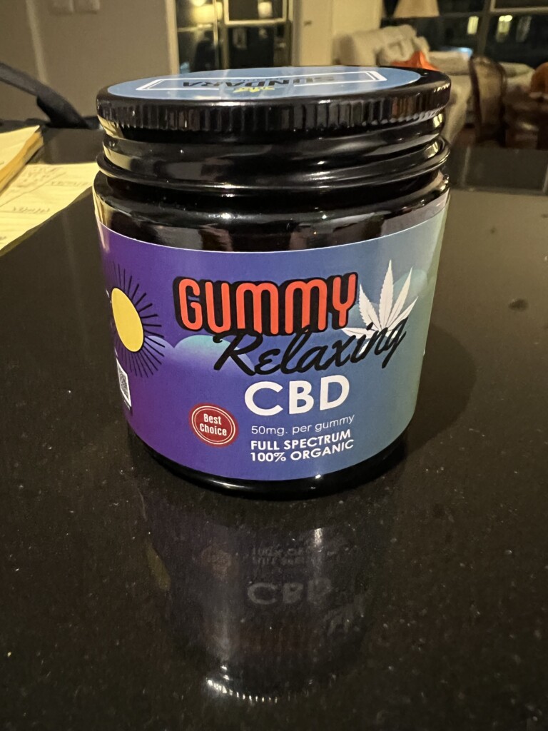 Jar of Gummy Relaxing CBD, 50mg, Full Spectrum, Organic.