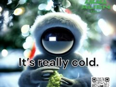 Alien Roll cannabis store, Ban Mai, Thailand. Winter scene with weed.