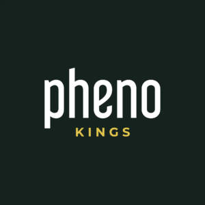 pheno KINGS" logo with white and gold text on a dark green background.