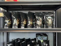 Cannabis flower bags for sale at Channel Weed Store DMK (Donmueng) dispensary, near Don Mueang Airport in Bangkok, Thailand.