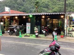 Stone Face Koh Chang cannabis dispensary exterior, Kai Bae, Thailand. Family-run weed shop with flowers, edibles and smoking accessories.