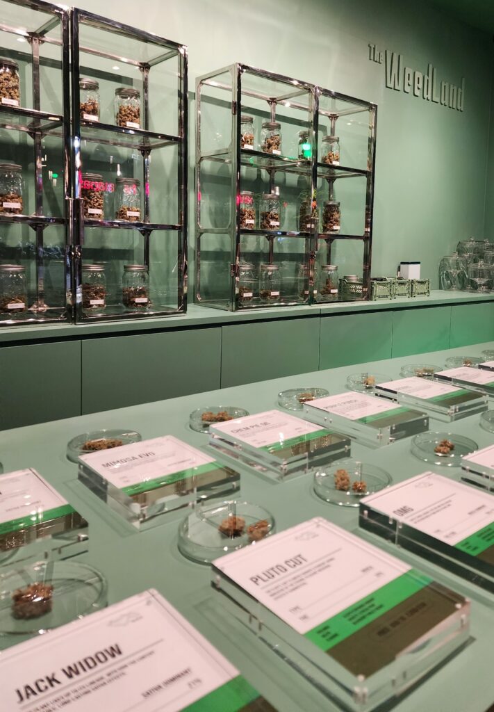 Cannabis strains displayed at 